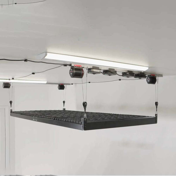 Motorized overhead storage top
