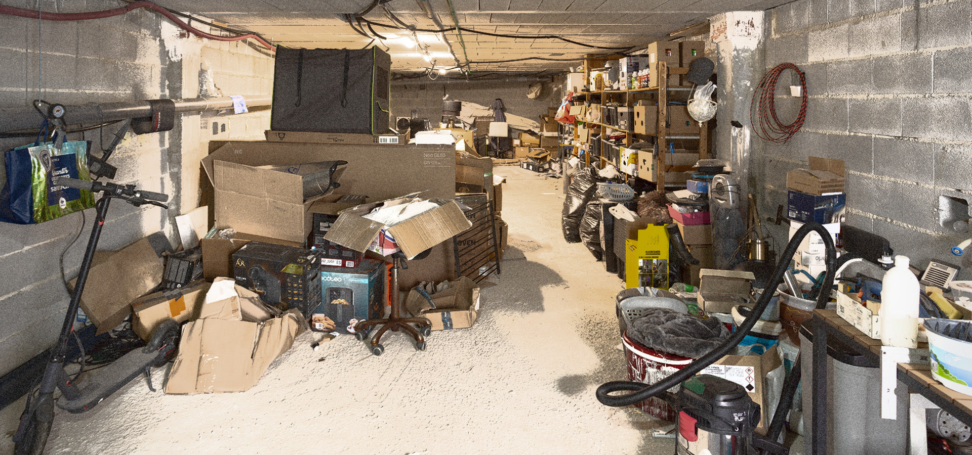 Cluttered Basement in a Home