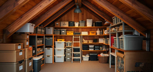 Neatly Organized Attic Storage