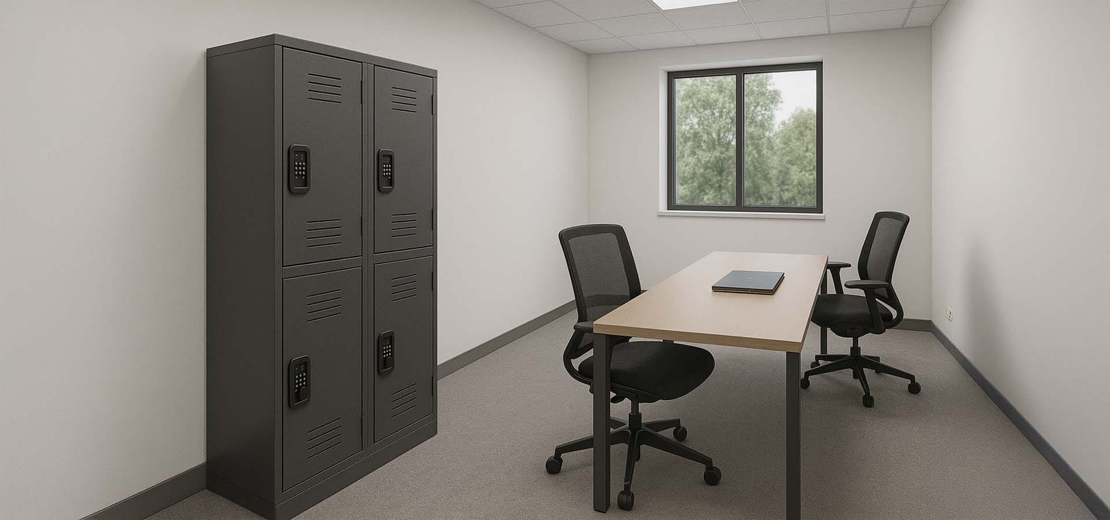 An Office with Heavy Duty Lockers