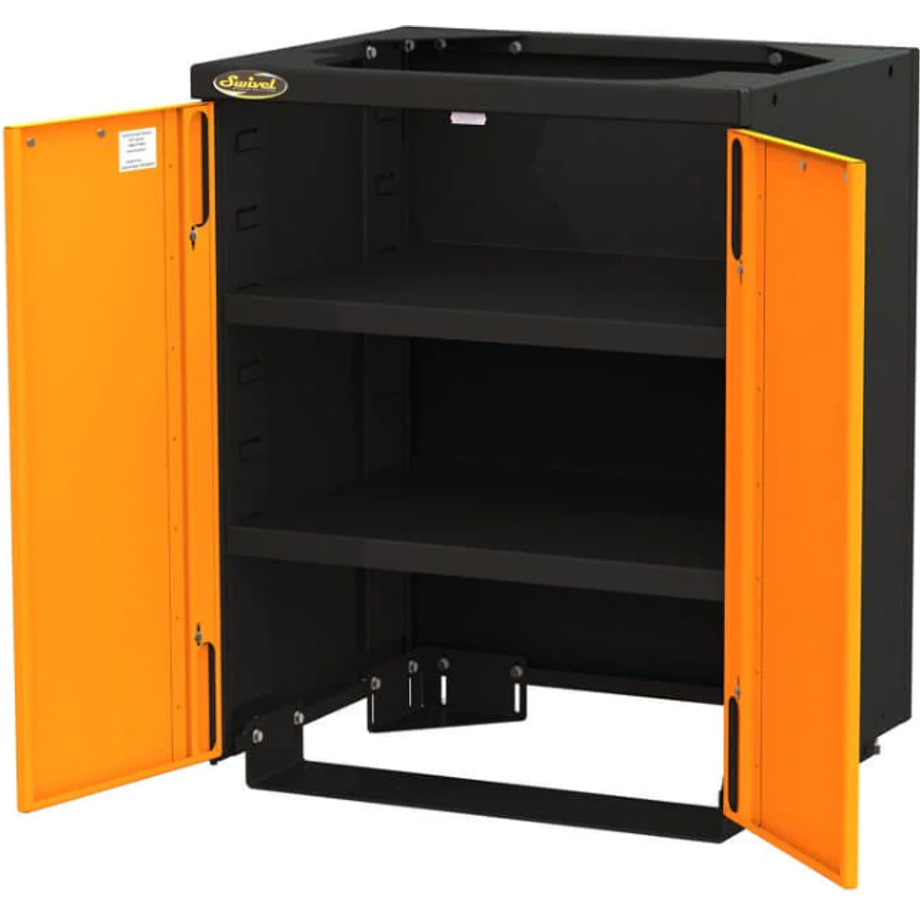 Black Swivel Pro 80 30&quot; Floor Cabinet End Run Unit with 2 Height Adjustable Shelves PR80ESD30