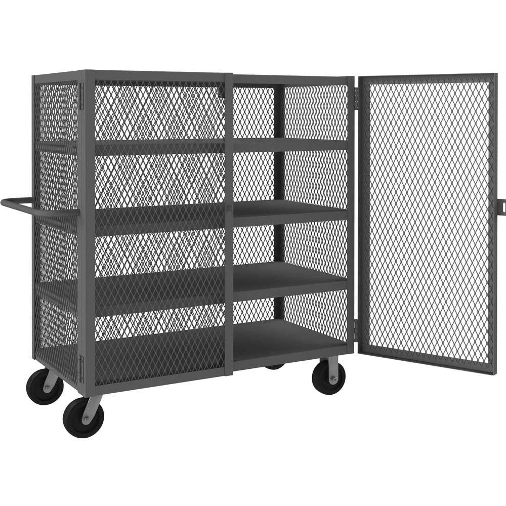 24x48 Mesh Truck 2000 Lbs Capacity Durham With Mesh Sides Multiple Shelves A Hinged Door And Heavy Duty Wheels