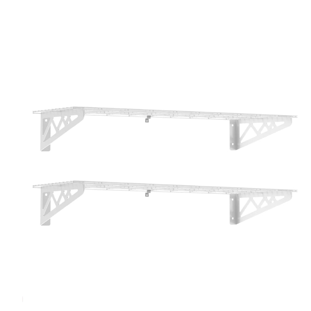Lavender SafeRacks 12&quot; x 36&quot; Wall Shelves - 2 Pack with Hooks