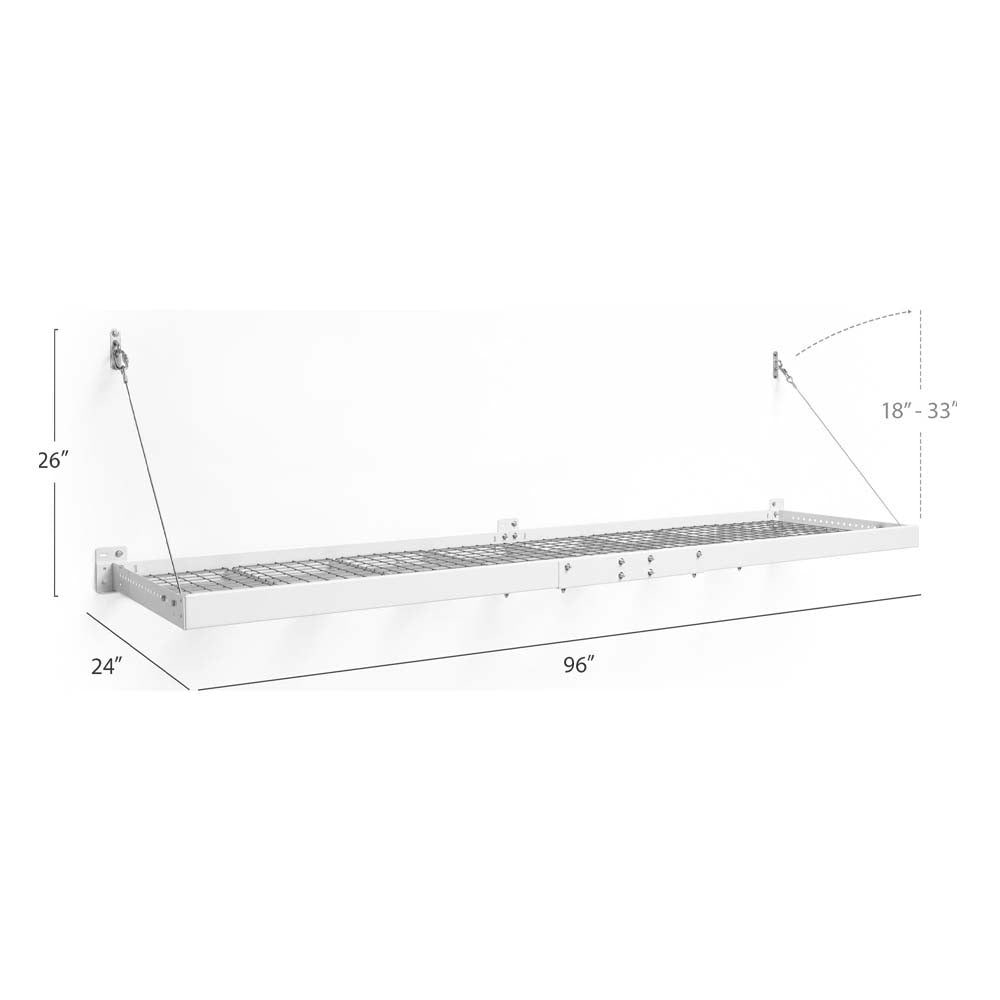 2 Ft X 8 Ft Wall Mounted Steel Shelf Pro Series 2PC Measuring 96 Inches In Length And 24 Inches In Width