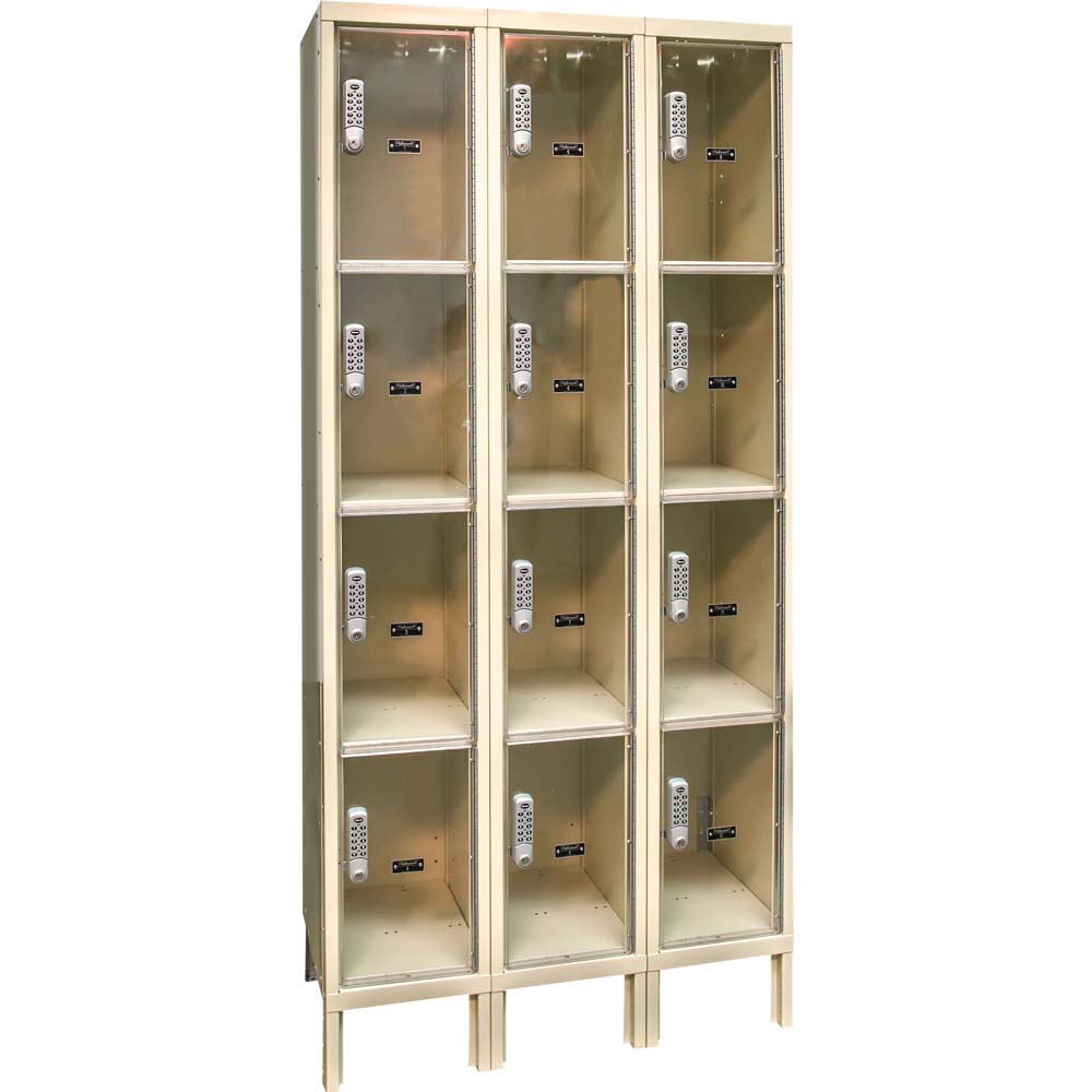 4-Tier DigiTech Safety-View Plus Locker 36W x 15D With Transparent Doors And Combination Locks