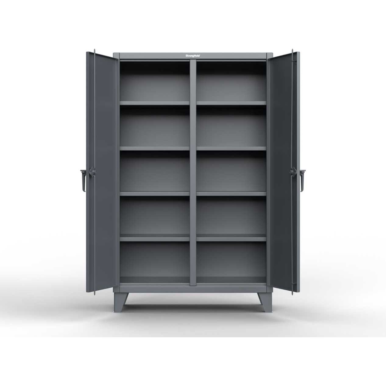 Dark Slate Gray Strong Hold Extreme Duty 12 GA Double Shift Cabinet with 8 Shelves