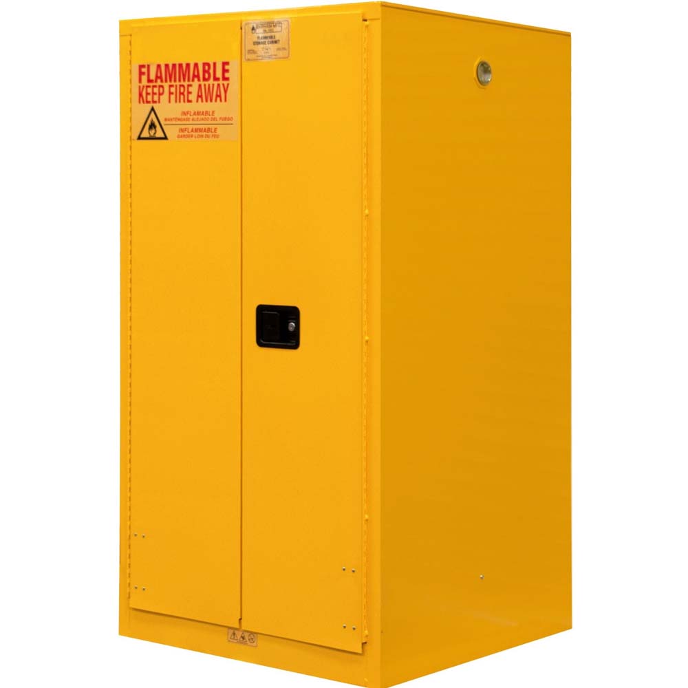 55 Gallon Flammable Storage Cabinet Durham With A Warning Label That Reads “FLAMMABLE KEEP FIRE AWAY”