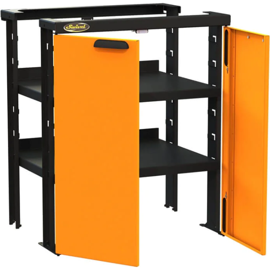 Dark Orange Swivel Pro 80 30&quot; Floor Cabinet Middle Unit with 2 Height Adjustable Shelves PR80SD030