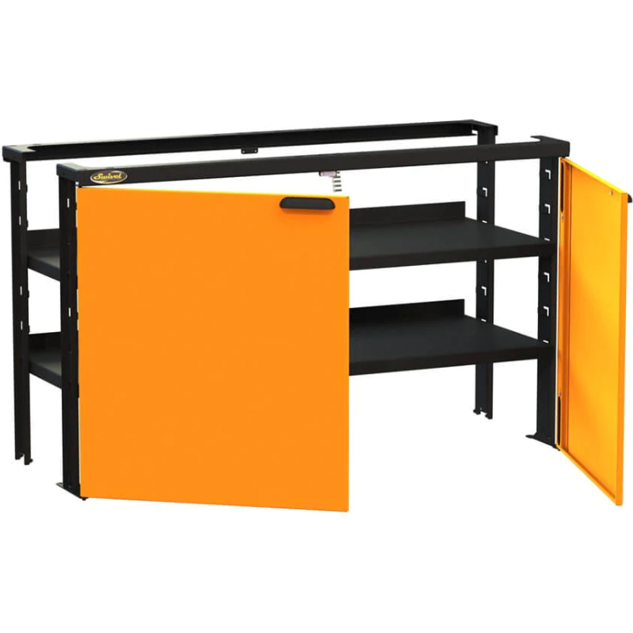 Dark Orange Swivel Pro 80 60" Floor Cabinet Middle Unit with 2 Height Adjustable Shelves PR80SD060
