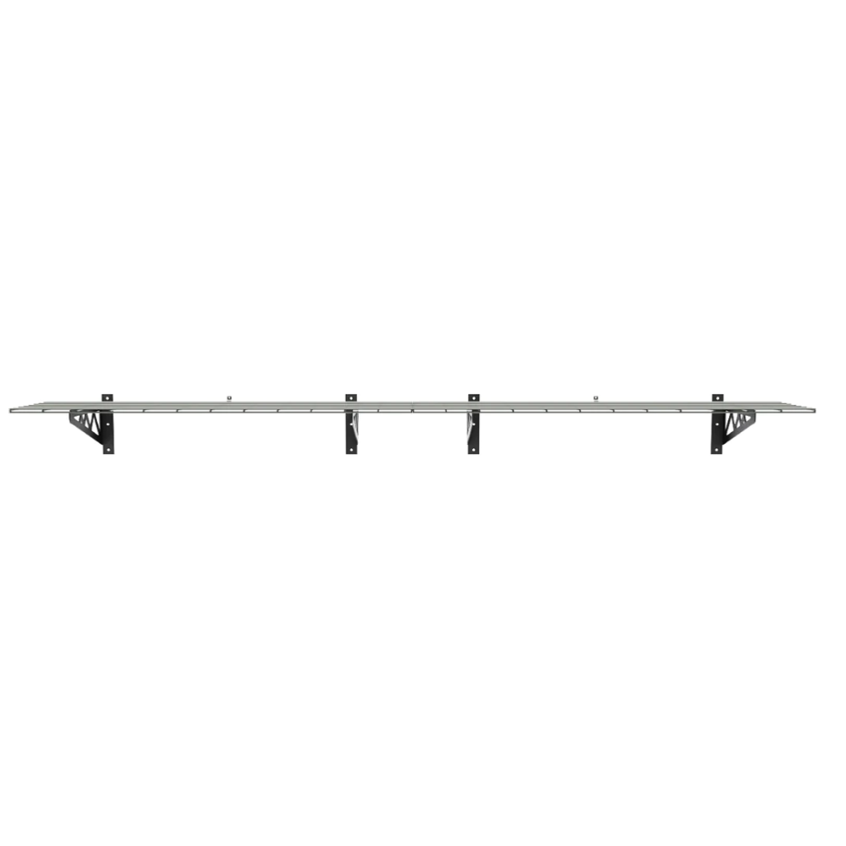 Gray SafeRacks 18&quot; x 48&quot; Wall Shelves - 2 Pack with Hooks