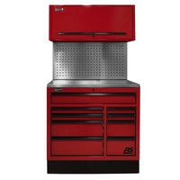 9-Drawer CTS Homak 41 And A Pegboard Backing, Topped With An Upper Storage Compartment