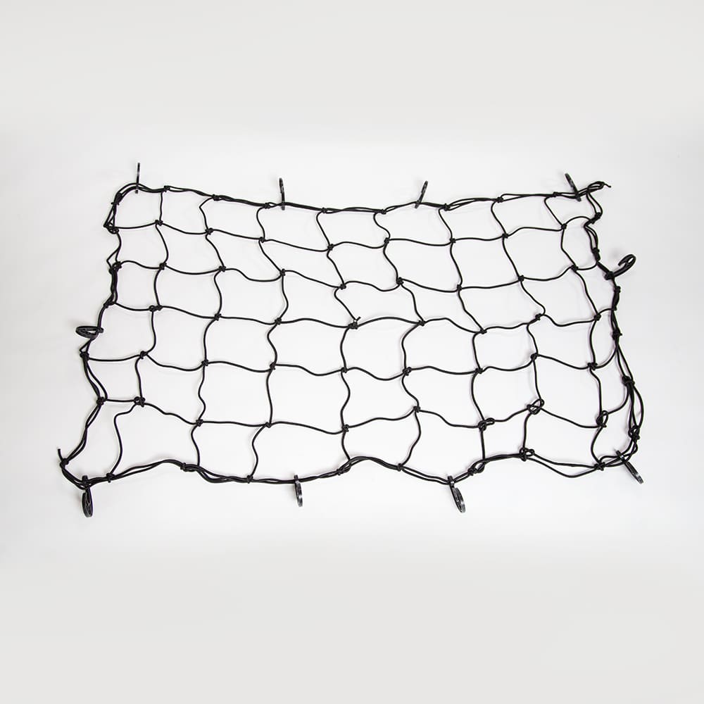 A Large Black Stretchable Net With Integrated Hooks Designed For Securing Items