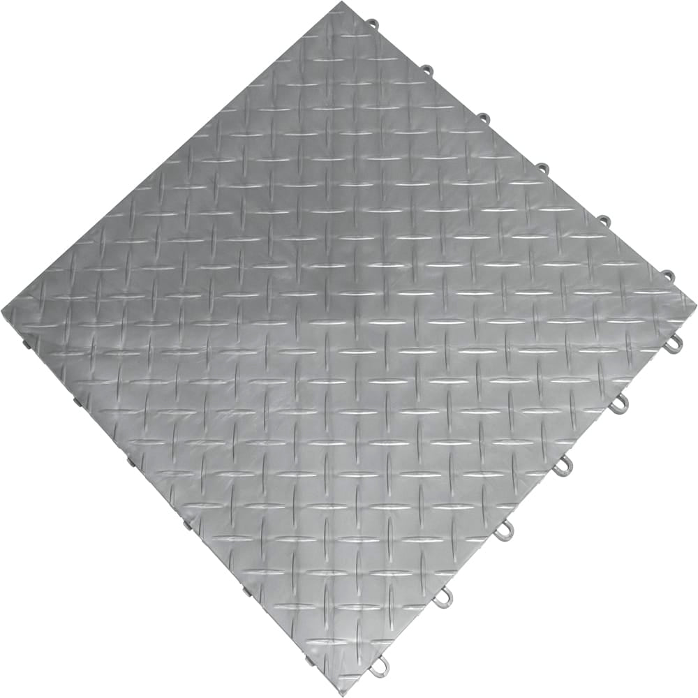 Alloy Race Deck Tuffshield With A Textured Raised Diamond Pattern Across Its Surface Featuring Interlocking Tabs On Its Edges