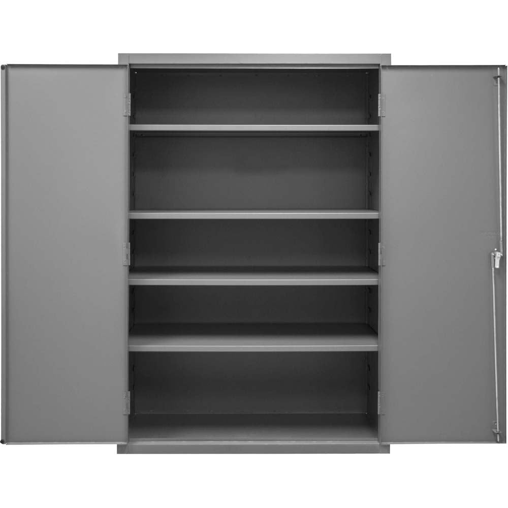 An Open And Empty Durham 16 Gauge 4 Shelf Cabinet With Four Shelves And Two Door