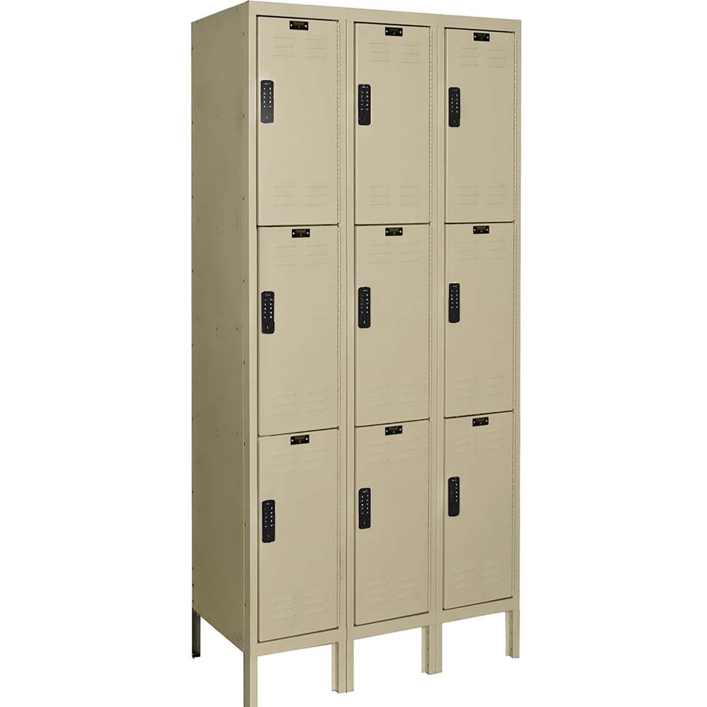 Assembled Hallowell DigiTech Locker 36W x 78H With Three Columns And Three Rows Each Equipped With A Combination Lock
