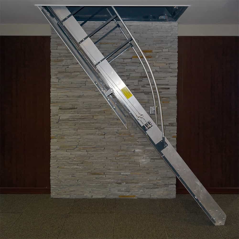Precision Ladders Automatic Electric Disappearing Stairway side view
