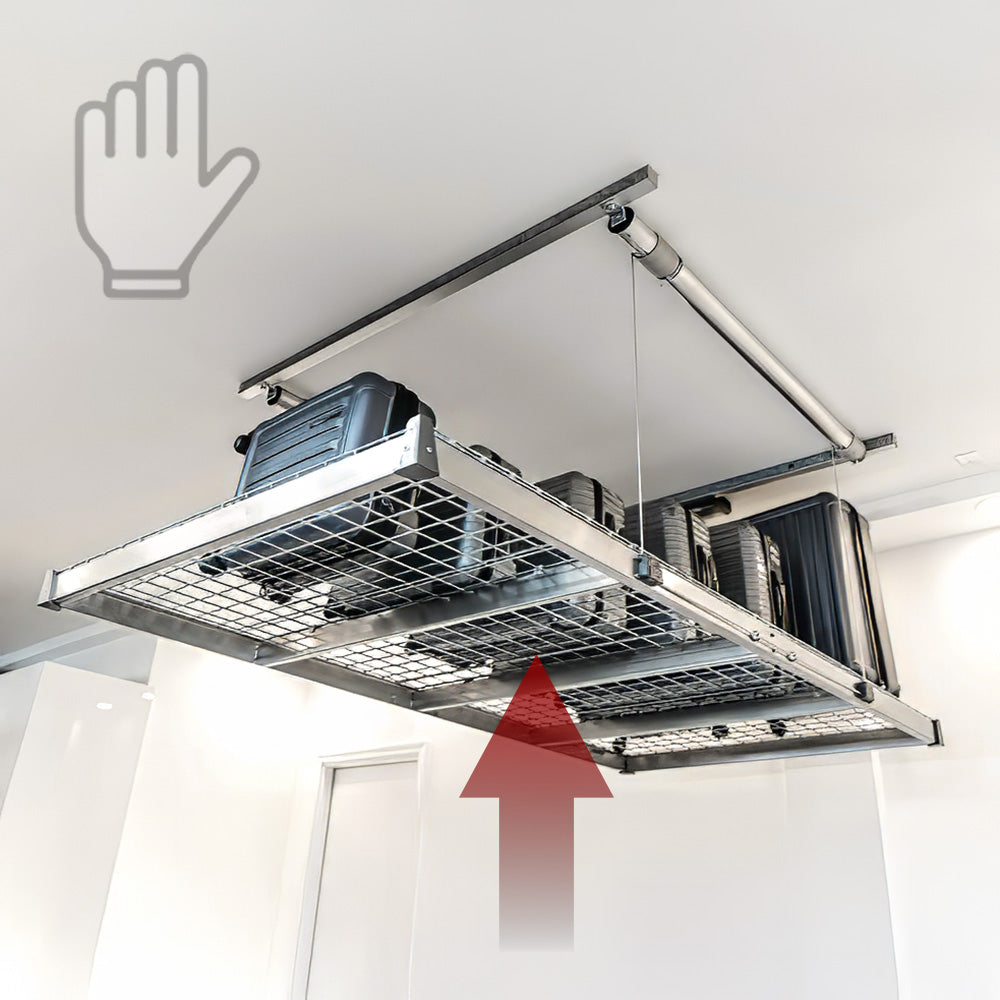 Auxx-Lift Storage Lift Heavy-Duty Platform Lifter Loaded with Cases White Glove Service