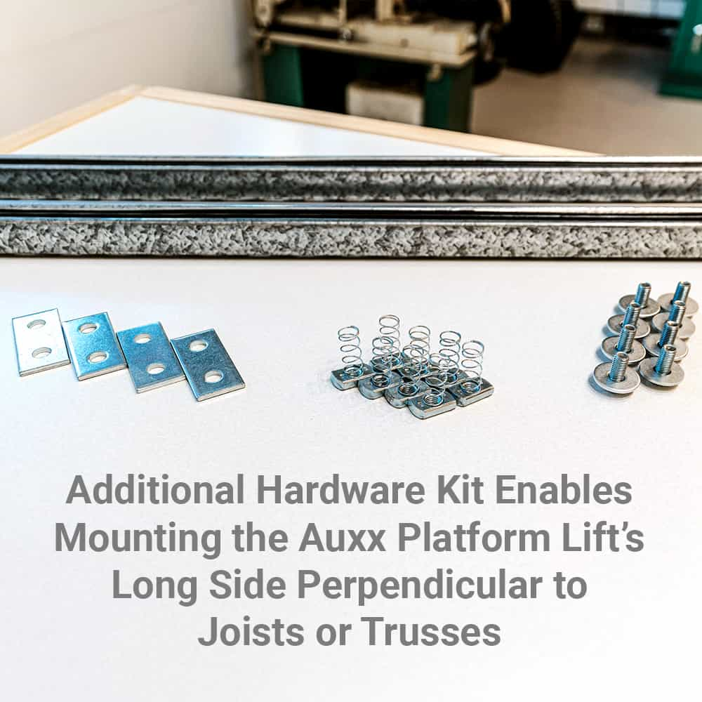 Additional Hardware Kit on Table Showing Rails, Plates, Spring Nuts, and Bolts.