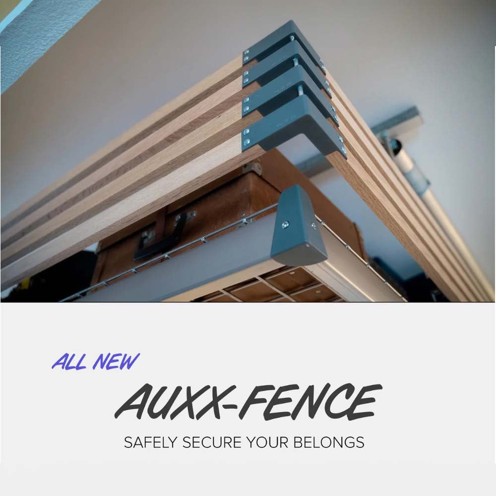 Auxx-Fence With Multiple Wooden Slats And Metal Brackets