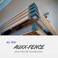 Auxx-Fence With Multiple Wooden Slats And Metal Brackets
