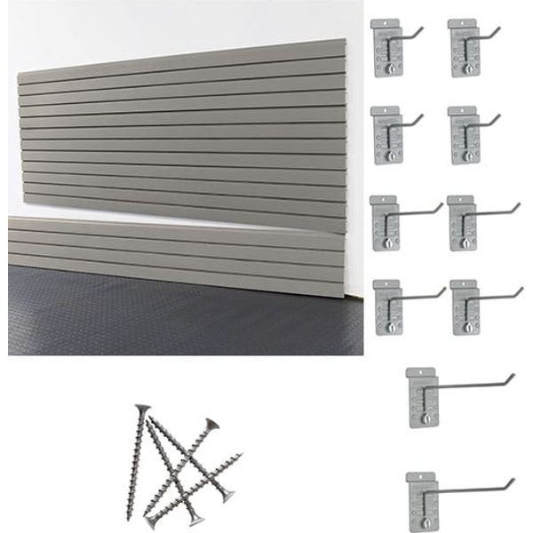 Light Slate Gray storeWALL Large Basic Duty Starter System - 8 Slatwall Panels