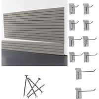 Light Slate Gray storeWALL Large Basic Duty Starter System - 8 Slatwall Panels