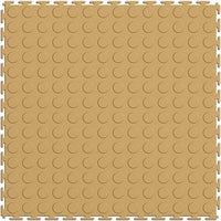 Beige Rubber Coin Flooring Tiles By Perfection Tile With A Grid Pattern Of Circular Indentations, Providing A Textured And Slip Resistant Design