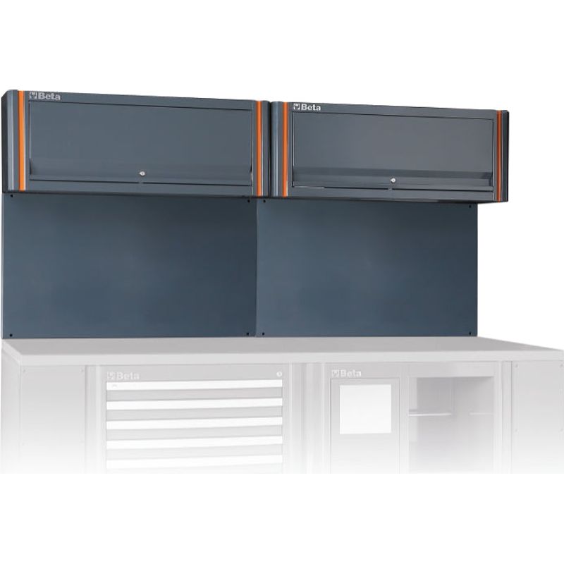 Dark Slate Gray Beta Tools C55/2PM Tool Wall System+Suspended Cabinets