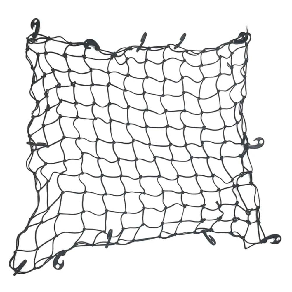 Black Cargo Net With Numerous Hooks At Its Edges