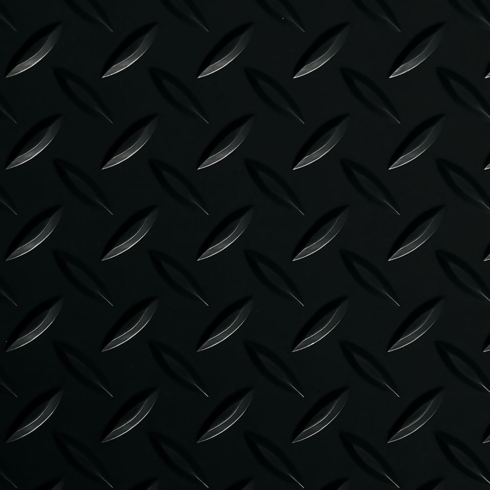 Black Diamond G-Floor Displays A Uniform Pattern Of Raised Elongated Diamond Shapes Arranged In Rows Across A Matte Black Surface