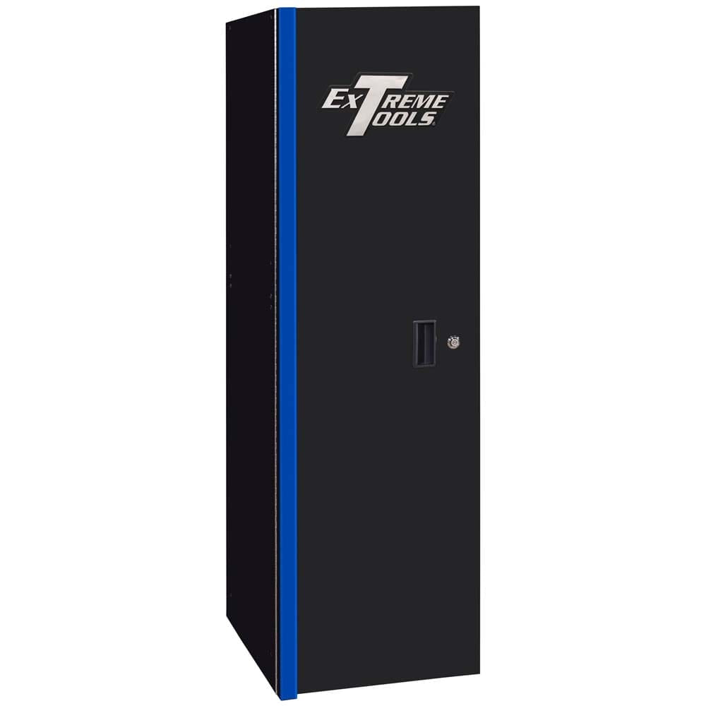 Black Extreme Tools 19 RX Series Side Cabinet With A Blue Accent On The Left Edge And The Extreme Tools Logo On The Front