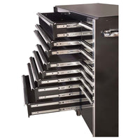 Black Extreme Tools RX552512RC Tool Chest With All The Drawers Open, Displaying The Interior Compartments And The Smooth Sliding Drawer Mechanisms