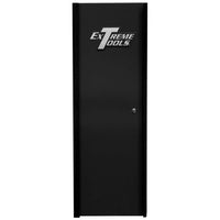 Black Extreme Tools Side Cab Tool Box With The Door Closed Featuring The Extreme Tools Logo On The Front