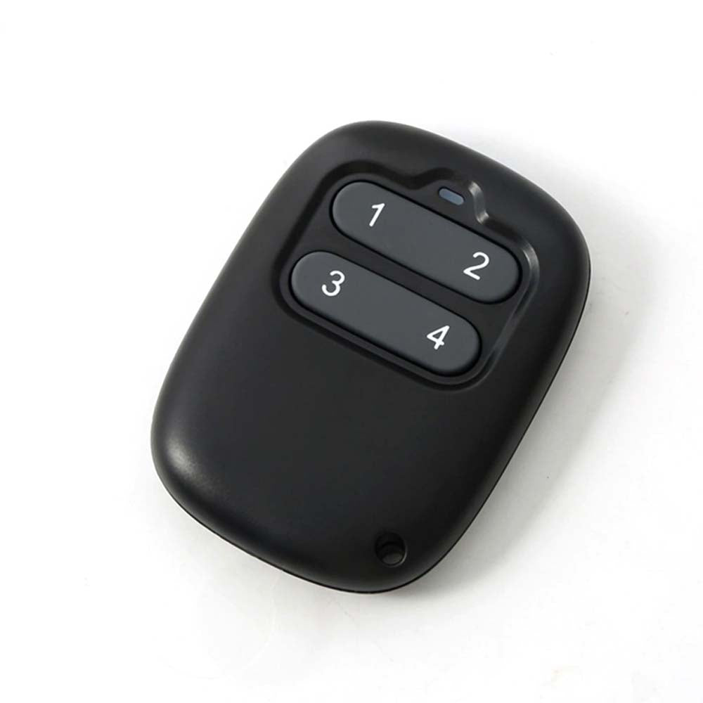 Black Garage Door Remote With A Button Layout Numbered From One To Four