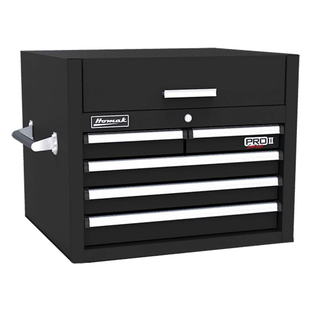 Black Homak 27 Pro II With A Top Drawer Four Additional Lockable Drawers And Side Handles