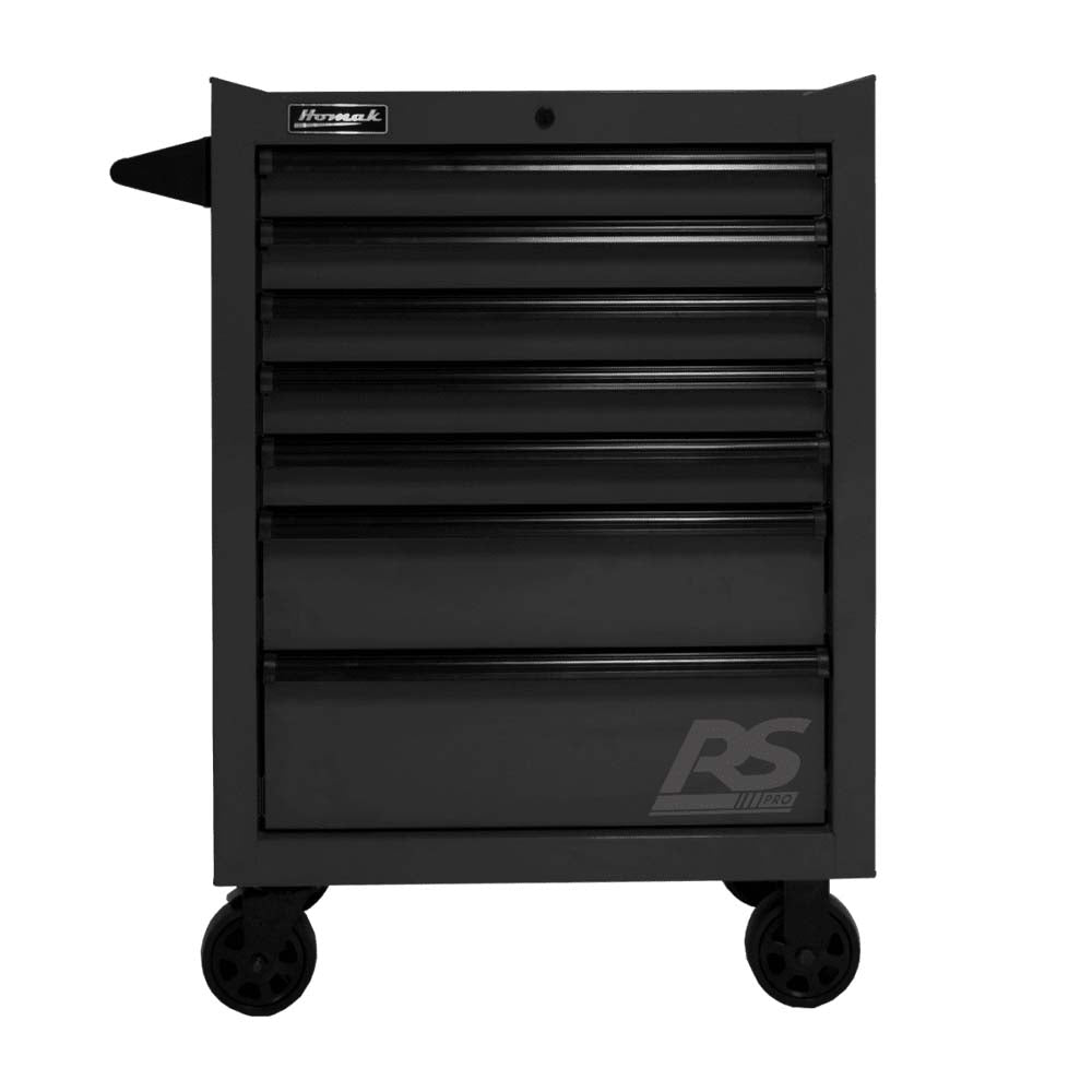 Black Homak 27 RS Pro Roller Cabinet With Multiple Drawers