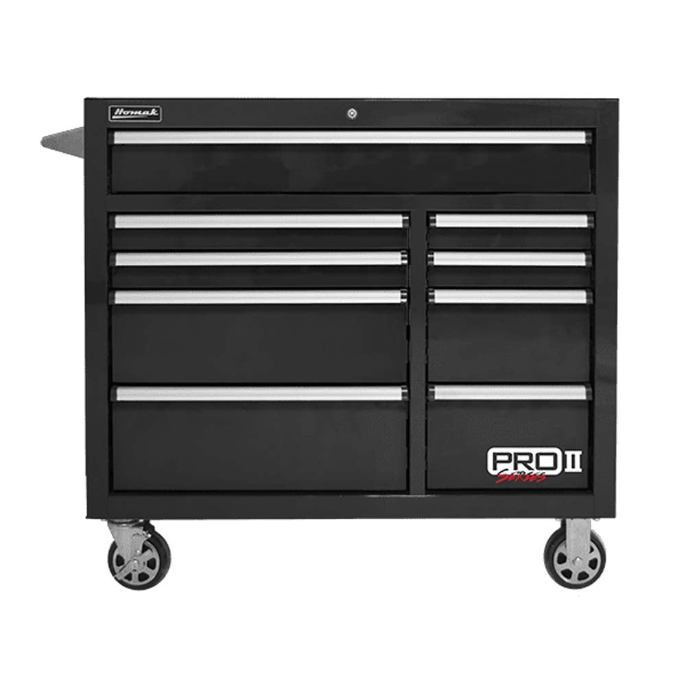 Black Homak 41 9-Drawer Roller Cabinet And A Top Compartment