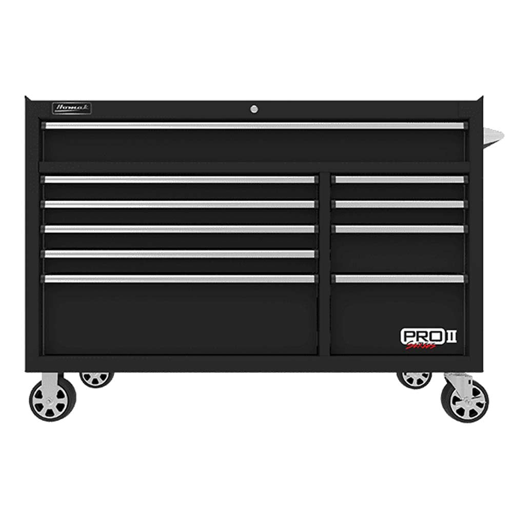 Black Homak 54 Pro II 10-Drawer Roller Cabinet With Caster Wheels