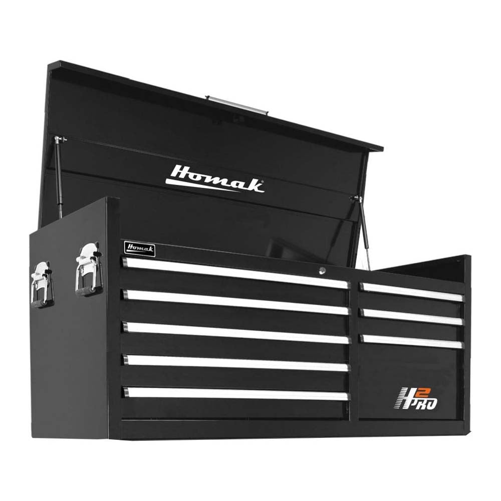 Black Homak 56 H2Pro Top Chest With Eight Drawers And An Open Top Lid