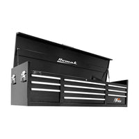 Black Homak 72 10-Drawer Top Chest With Multiple Drawers And An Open Top Lid