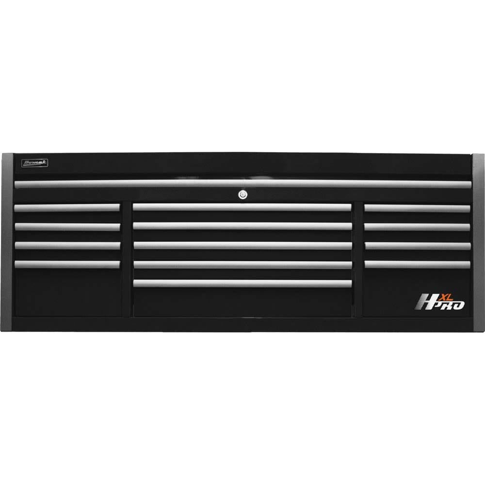 Black Homak 72 HXL Pro Series Top Chest With Multiple Silver Drawers And A Central Lock