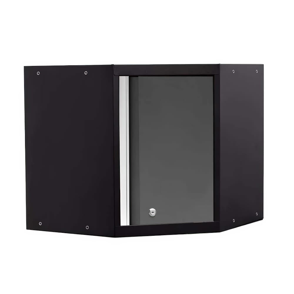 Black Metal Corner Cabinet With Single Lockable Door