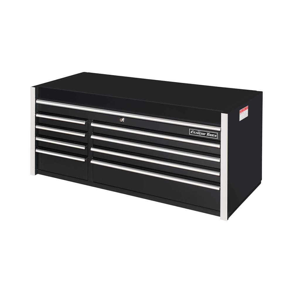 Black Metal Extreme Tools 55 Inch Top Tool Chest With Multiple Drawers And A Central Locking Mechanism