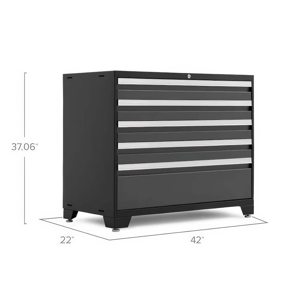 Black Metal Tool Cabinet With Six Drawers And Dimensions Of 37.06 Inches Tall 42 Inches Wide And 22 Inches Deep