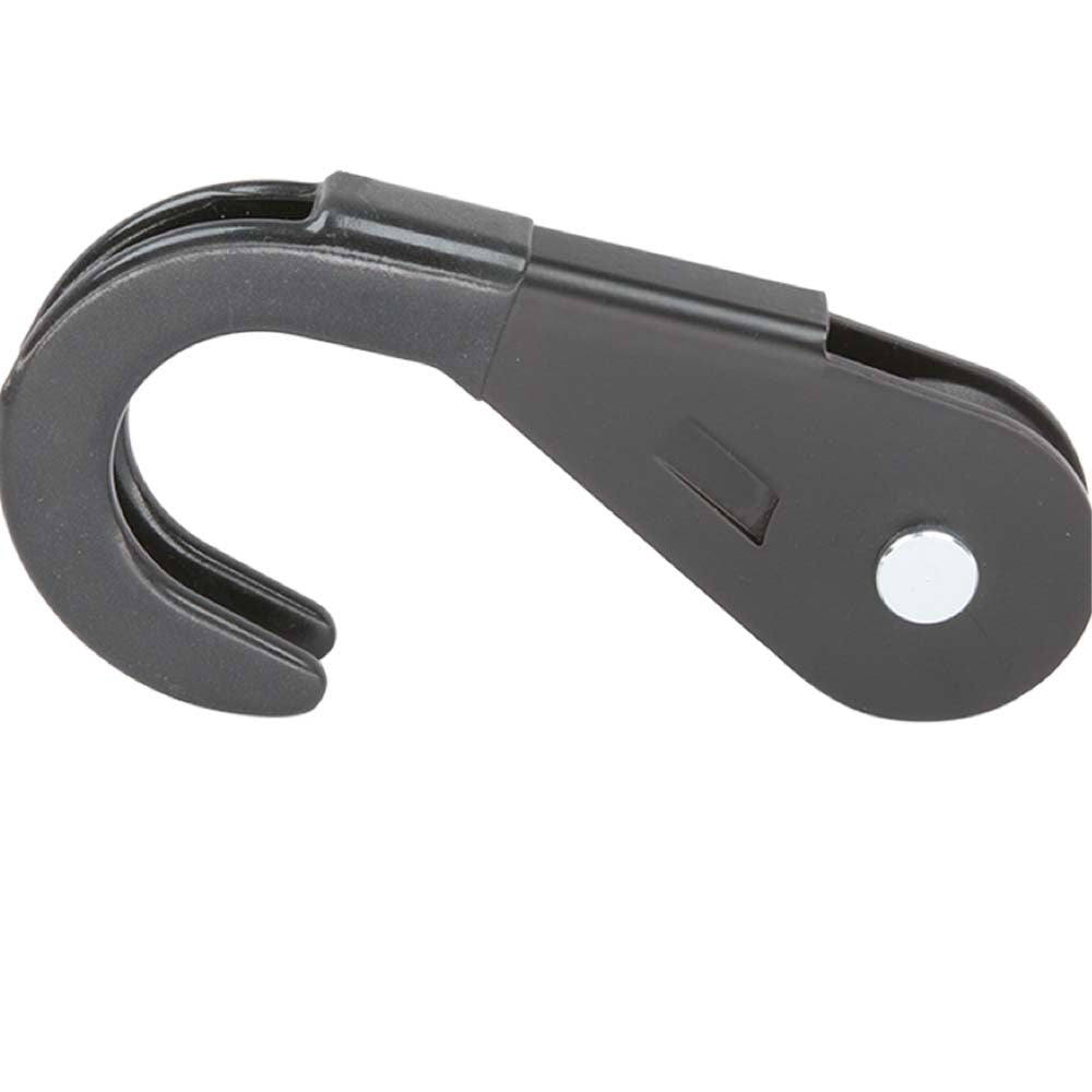Black Plastic Hook With A Pivoting Latch