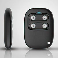 Black Remote With Four Numbered Buttons Shown From The Front And Side Views Part Of Garage Lifter By AuxxLift