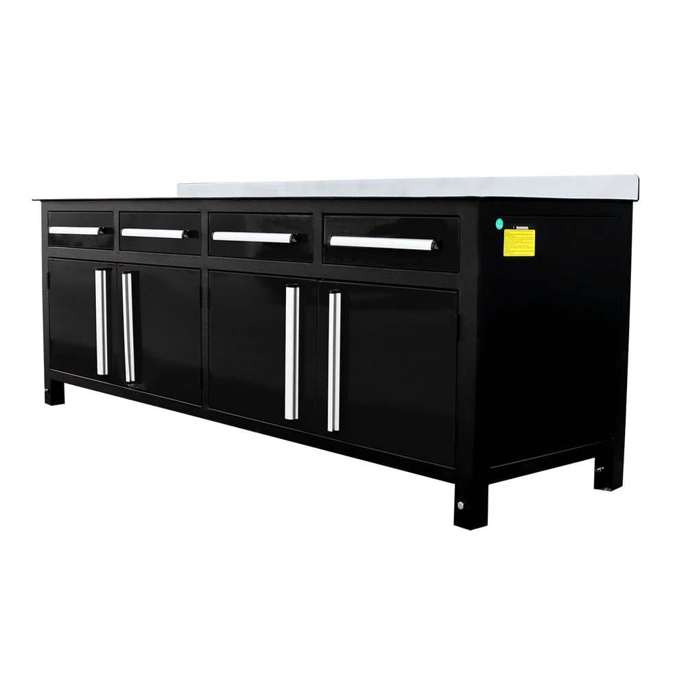 Black Storage Workbench With Four Drawers Four Doors