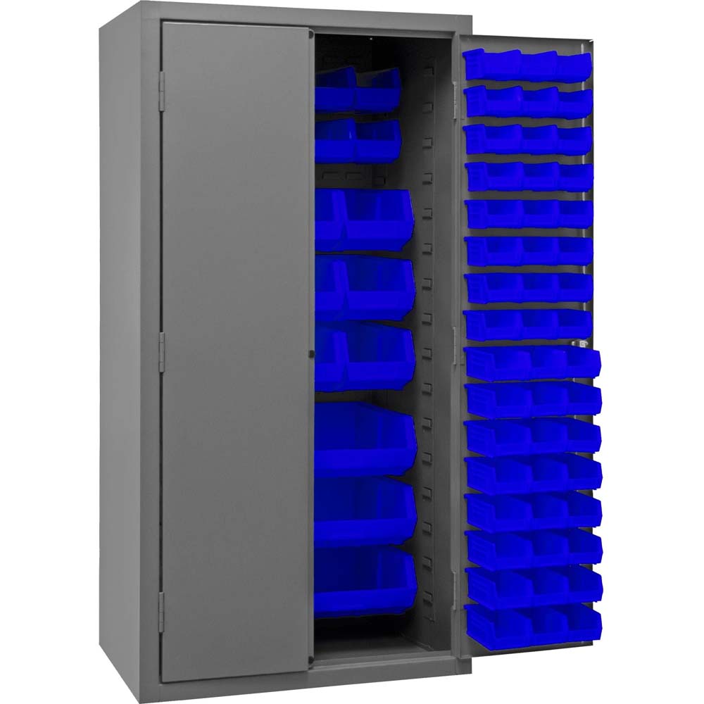 Blue Bin Cabinet 126 Bins Durham With Blue Bins On The Inside And The Door