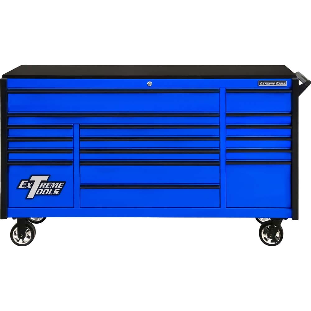 Blue Extreme Tools Tool Boxes 72 With Multiple Drawers And A Top Work Surface