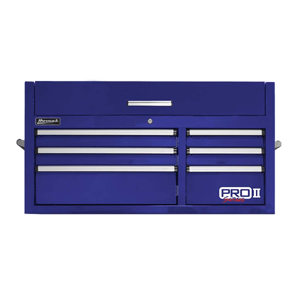 Blue Homak 41 Pro II Top Chest With Multiple Drawers, A Top Compartment, And The Pro II Branding